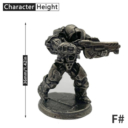 1pcs Vintage Solid Cupronickel Mech Soldier Model Figure Futuristic Warrior Toy Desktop Game Ornament Boy Gift