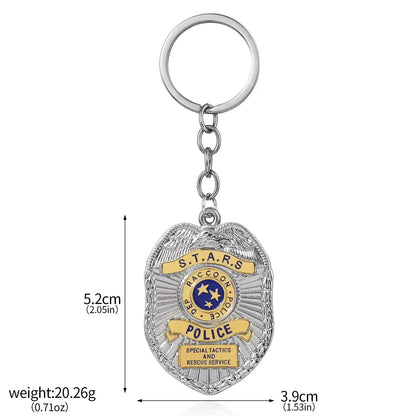 Game Resident Evil Raccoon City Badge Keychain STARS Brooch 1969 Police Badge Pin Hat Lapel Clothing Accessories Souvenir Badge