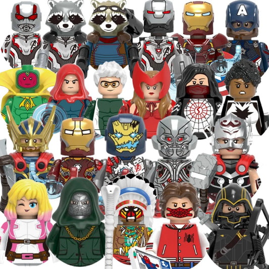 Hot Collect toys Marvel building blocks Iron Man Thor Vision mini brick toys anime party gifts
