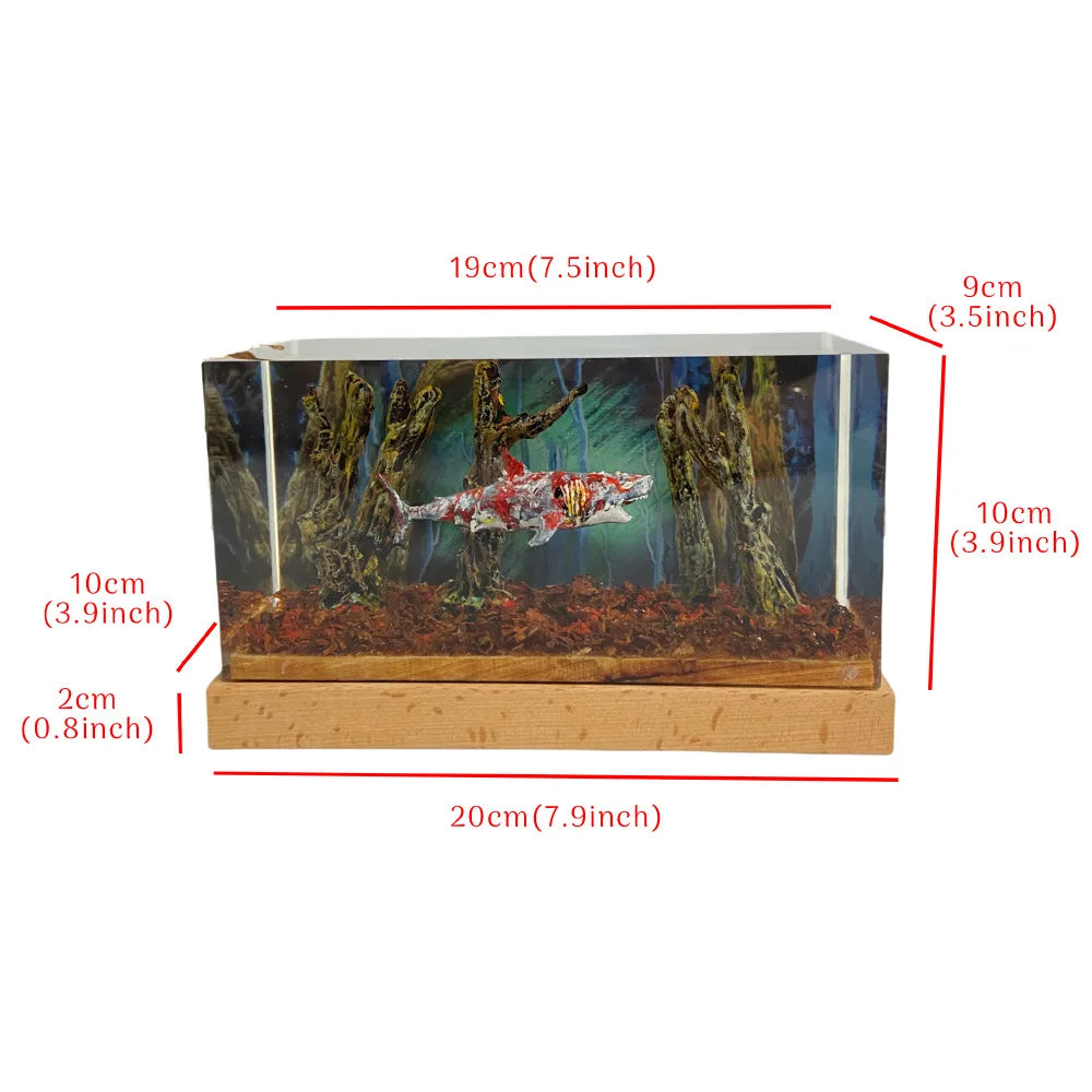 High End Horror Rotting Zombie Shark Atmosphere Resin Ornament Night Light Creative Holiday Gift