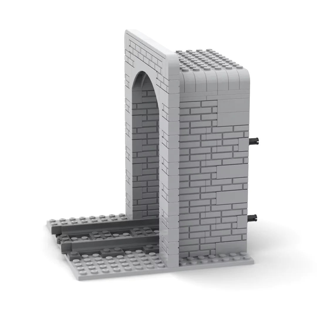 Creative Train Track Tunnel Building Blocks MOC City Tunnel Entrance and Exit Simulation Rockery Cave Scene Toy Gifts