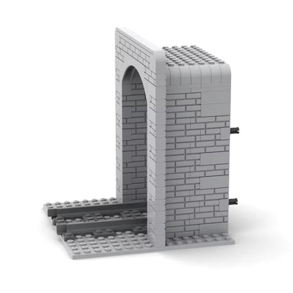 Creative Train Track Tunnel Building Blocks MOC City Tunnel Entrance and Exit Simulation Rockery Cave Scene Toy Gifts