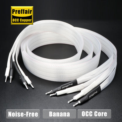 Pair Speaker Cable Horn Cable 8N OCC Silver Plated Loudspeaker Cable for CD Amplifier
