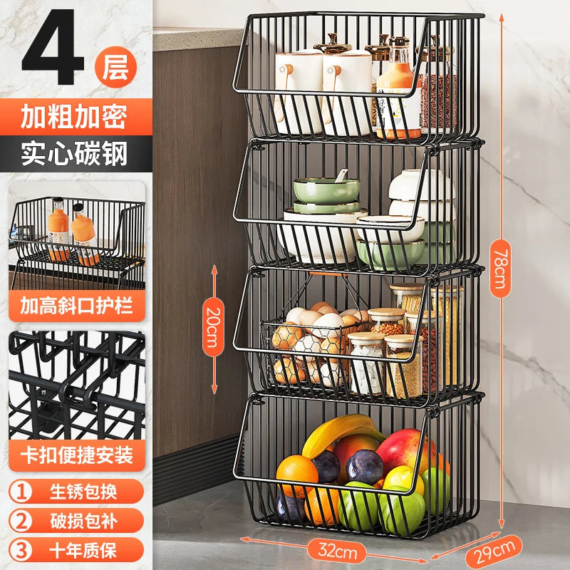 주방수납 Rolling Storage Cart Multipurpose Rustproof Modern Storage Cart Kitchen Multi-layer Trolley with Wheel Kitchen Furniture