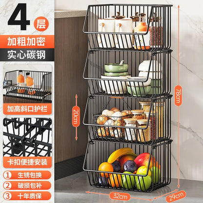 주방수납 Rolling Storage Cart Multipurpose Rustproof Modern Storage Cart Kitchen Multi-layer Trolley with Wheel Kitchen Furniture