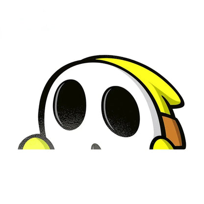 Car Stickers Cartoon Shy Guy Peeker Chibi Big Head Decal JDM Window Car Bumper Graffiti Decoration