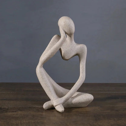 Minimalist Human Contemplation Sculpture Figurine - High Quality Decorative Art Piece with Excellent Value