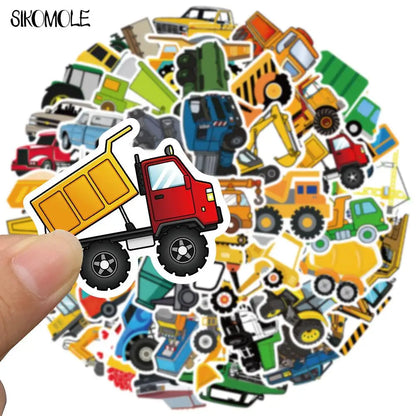 10/30/50PCS Cute Children's Cartoon Car Truck Stickers Kawaii DIY Skateboard Laptop Motor Graffiti Sticker Decals Kids Toys F5