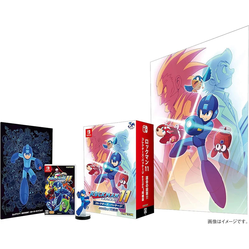 Nintendo Switch Rockman 11 Collector's Package The Gears of Fate! With Amiibo Megaman 11 Japan Versi
