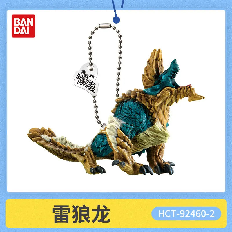Bandai Capcom Monster Hunter Rathalos Pvc Figure Keychain Backpack Bag Pendant Collectible Hanging Charm For Adult Collectors