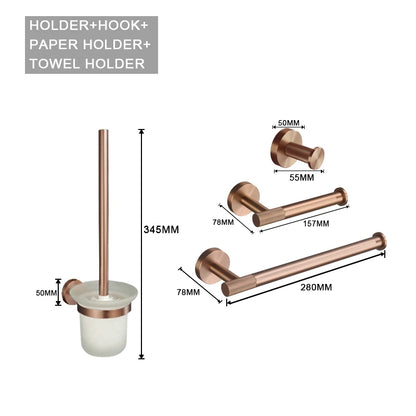 High Quality Soap Dispenser Toilet Brush Holder Toilet Paper Holder Towel Bar Rail Rack Hanger Hook Bathroom Accessories Set