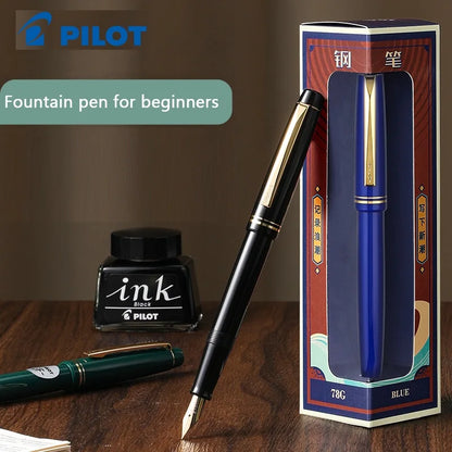 PILOT 1pcs Japan Fountain Pen FP-78G High-end Writing Stationery EF/F/M Iridium Pen Tip Luxury Gift Box Student Smooth Writing