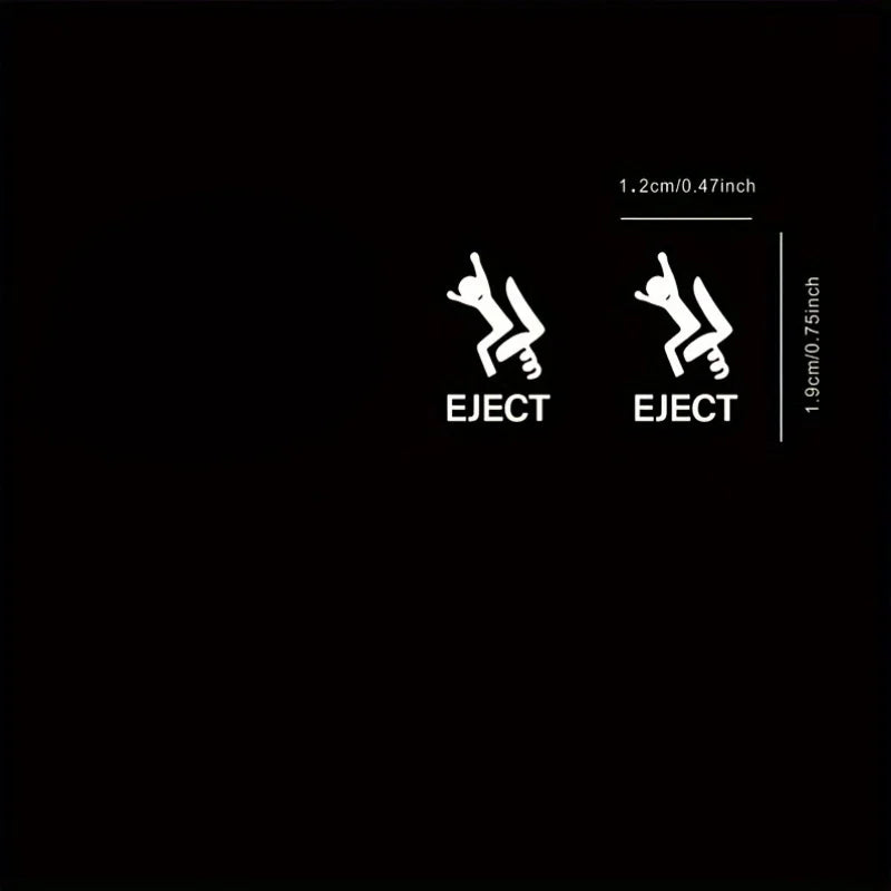 2PCS Passenger Button Sticker Funny Car Decal Empty Button Vinyl Sticker Auto Interior Accessory Gift For Car Lovers