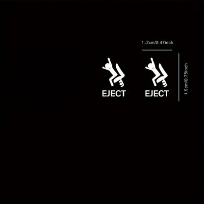2PCS Passenger Button Sticker Funny Car Decal Empty Button Vinyl Sticker Auto Interior Accessory Gift For Car Lovers
