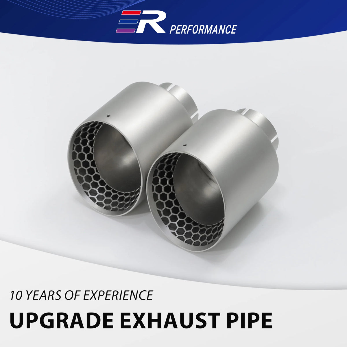 ER 1Pcs Car Accsesories Upgrade Honeycomb Design Single Exhaust Tip Matte 304 Stainless Muffler Universal Tail Tips Modify