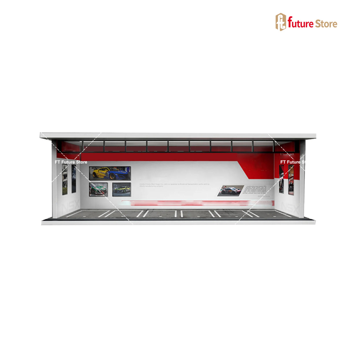 1/64 Scale Garage Scene Model Lighting Assembled Parking Lot Diorama Parking Place for Miniatures Figure Cars Display