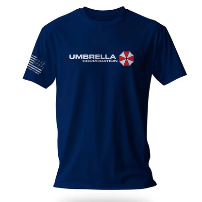 Resident Evil T-Shirt - White Base with Black Logo & Red Umbrella Emblem Premium Horror Game Merch for Franchise Fans