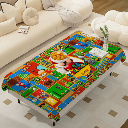 Hot Super Cool M-Mario Game Bros Waterproof Rectangle Tablecloth Fiesta Home Decor Dining Room Decor Reusable Party Supplies