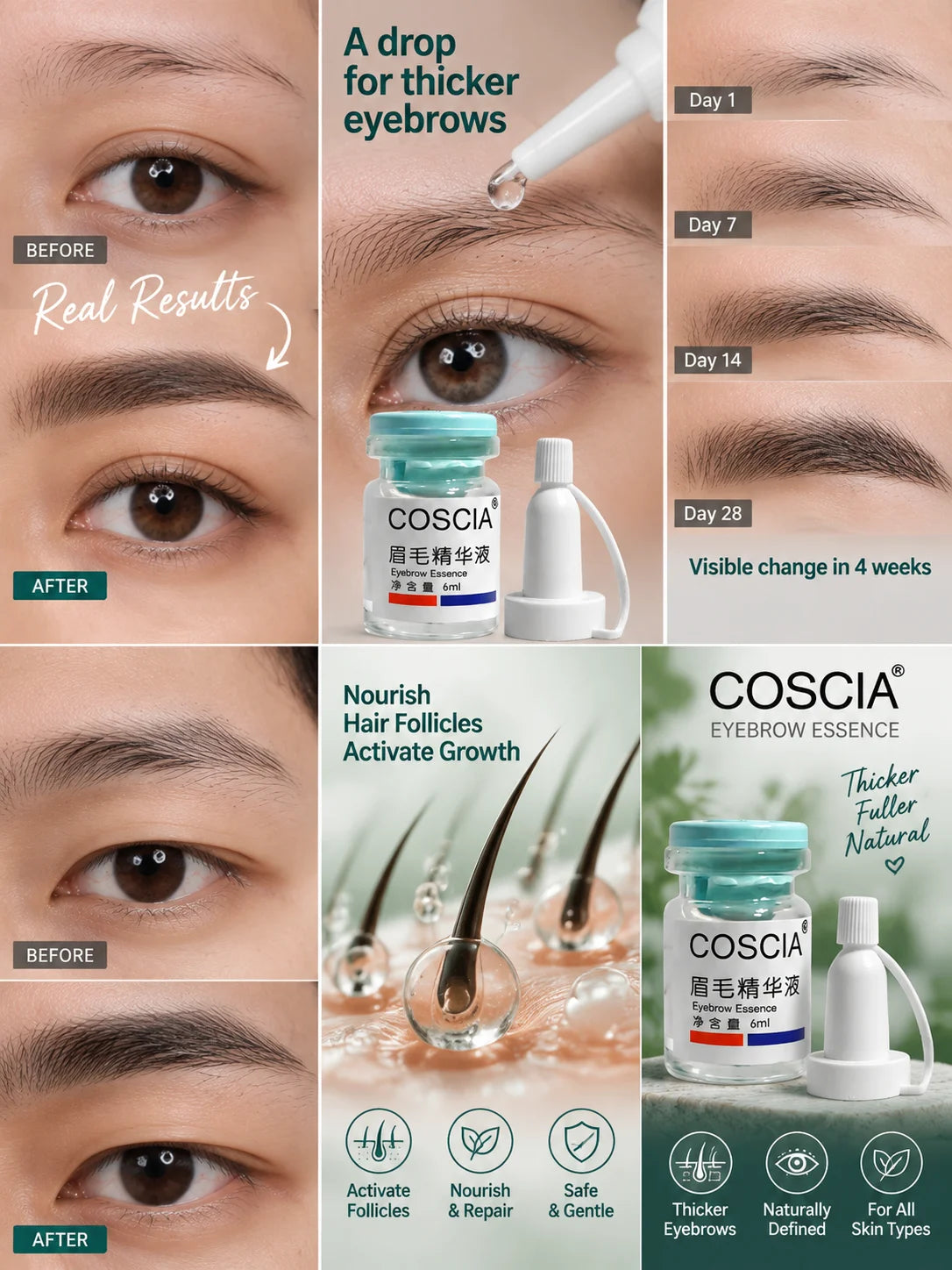 Eyebrows Growth Liquid Hair Fast Longer Fuller Thicker Usma Grass Serum Hair Loss Treatment Product Prevent Baldness Makeup New