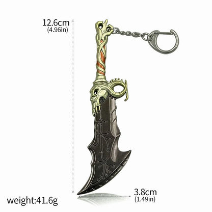 God of War 5 Ragnarok Keychain Kratos Leviathan Axe Blades of Chaos Mjolnir Hammer Weapon Pendant Key Chain for Men Keyring Gift