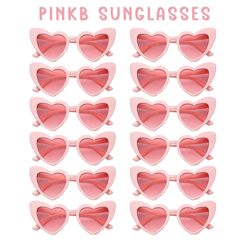12-100Pcs Wedding Sunglasses for Guests Heart Shaped Sunglasses Bachelorette Party Glasses Bridal Shower Party Favors Photo Prop