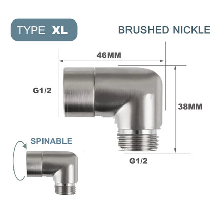 G1/2 Elbow Adapter Shower Head Female and Male Thread Rainfall Shower Handheld Shower Connector Angle 90° 135° Accessory