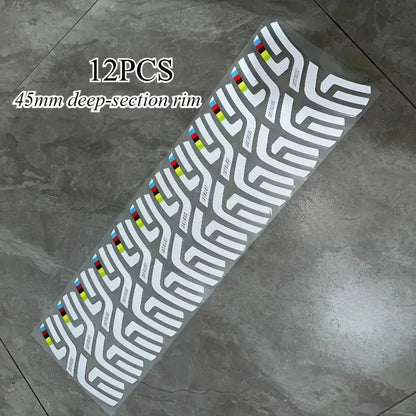 12pcs ENVE SES Bicycle Tire Sticker White Reflective Sticker Embellishment for Road Bikes Wheel Rim Decal Cycling