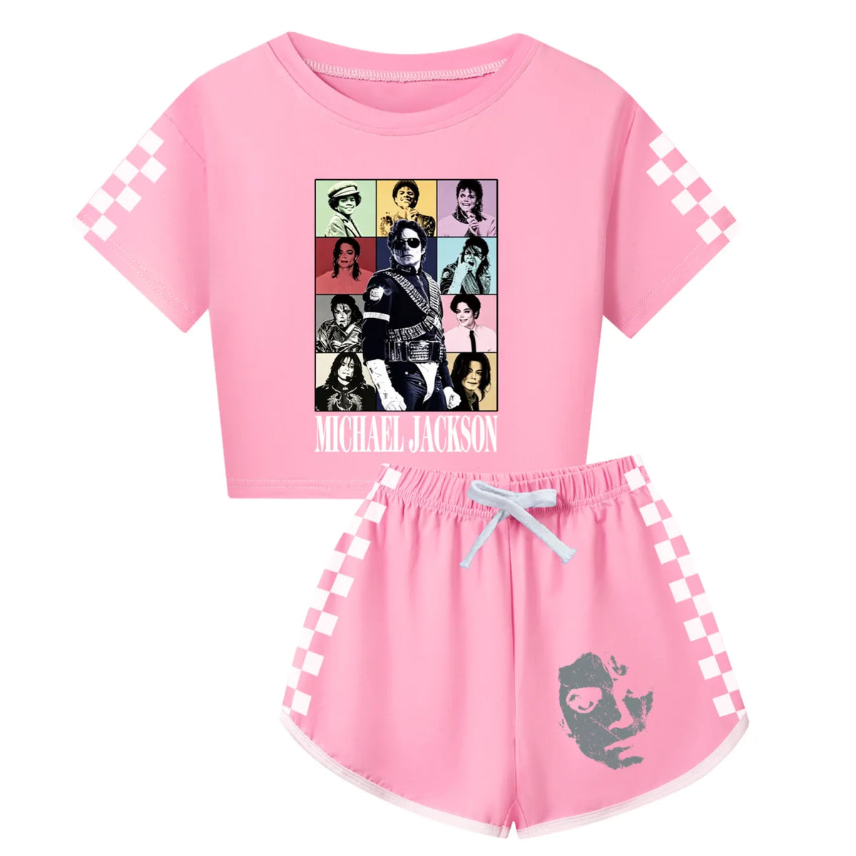 International celebrity children's short sleeved shorts and long sleeved Boy Girl Michael Jackson pajamas set