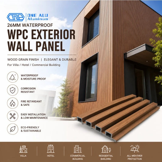 WPC Wall Panel Louver Cladding Exterior Cladding Waterproof Wood Grain Villa Garden Yard Patio Backyard Outdoor Privacy Modern