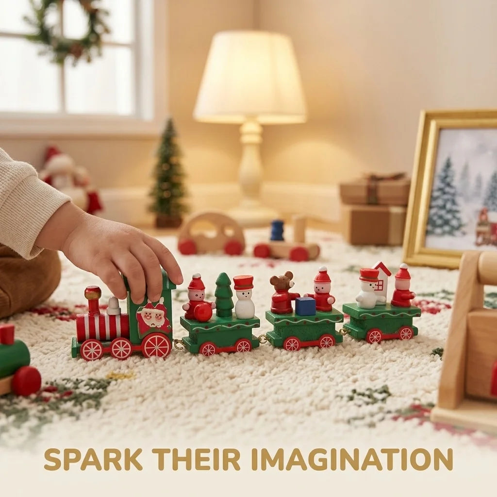 Christmas Mini Train Three Styles Ornament Xmas Tabletop Decoration Figurine Home Holiday Gift for Home Party Decor Kids Present