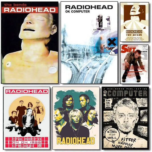 Vintage Rock Band Characters Radiohead Classic Vintage Posters HD Quality Wall Art Retro Posters For Home Room Wall Decor