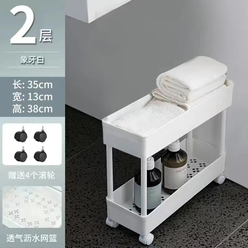 Carrito Bookshelf Mobile Kitchen Trolley Organizer with Wheels Gap Mobile Bookshelf Trolley Household Storage Rack 트롤리 수납선반