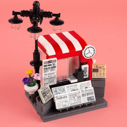 MOC City Supermarket Shop Store Building Blocks Street View Drink Food Vegetable Food Accessories Dessert Blocks Printed Bricks