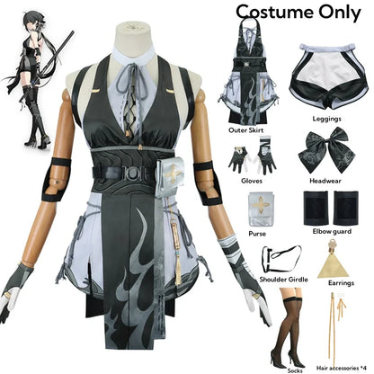 Wuthering Waves Rover Cosplay Costume Wig Female Uniform Earrings Bag Main Character Resonator Halloween Party for Women