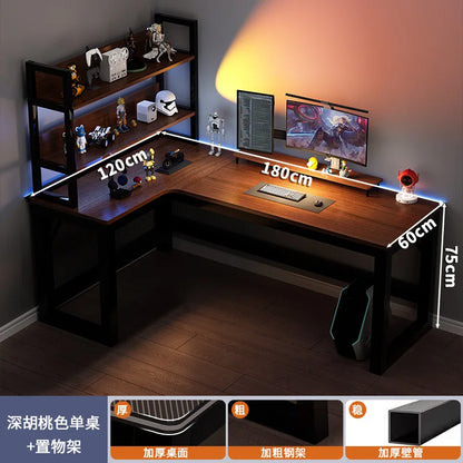 Modern Corner Computer Desk L-shaped Desktop Home E-sports Table Game Desk Bookshelf Bedroom Study Table Office Desk Chair