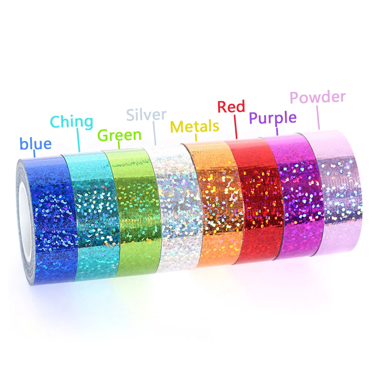 Shiny Laser Masking Washi Tape Decorative Firm Adhesive Tape DIY Scrapbooking Colorful Sticker Label Stationery