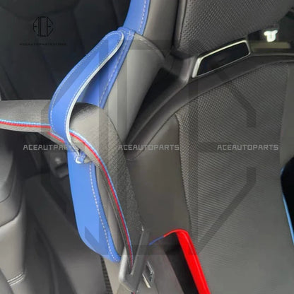 For BMW G87 M2 G80 M3 G82 G83 M4 F90 M5 M Carbon Bucket Seat Safety Belt Extension Guide Limiter Genuine Leather Case Interior
