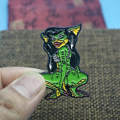 Sexy Greta Femme Enamel Pins 80s Horror Movie Gremlin Metal Brooch Cartoon Anime Badge Fashion Jewellery Backpack Accessory Gift