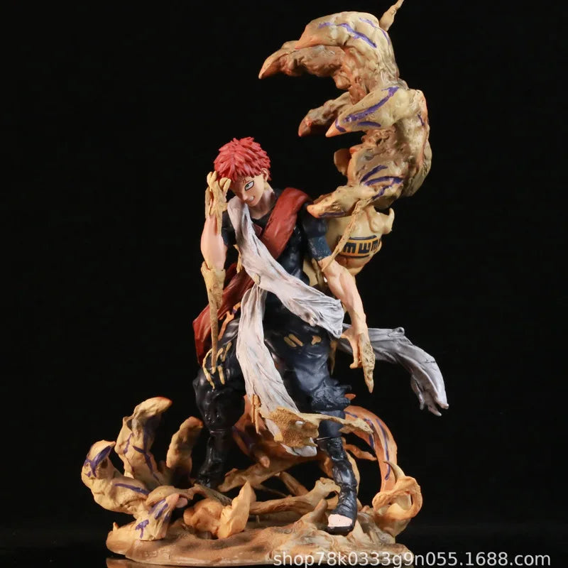 Anime Naruto Iron Curtain Gaara Double-Headed Action Figure Replacement Resonance Figurine Model Desktop Ornaments Boys Toy Gift