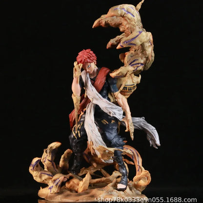 Anime Naruto Iron Curtain Gaara Double-Headed Action Figure Replacement Resonance Figurine Model Desktop Ornaments Boys Toy Gift