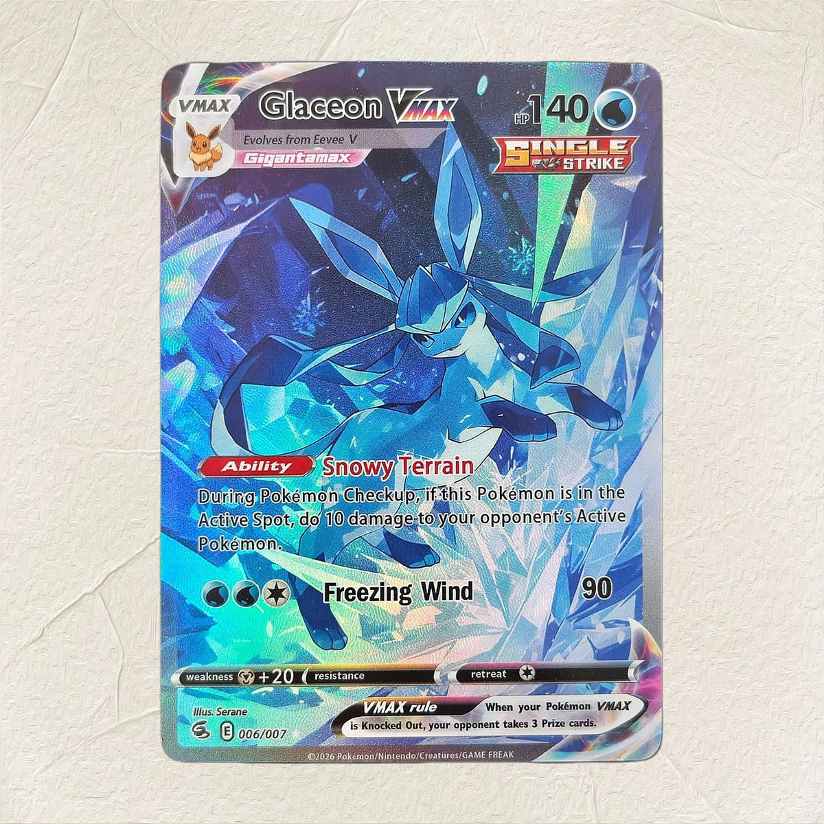 English Jolteon VMAX 006/008 DIY Holographic Foil Texture Card, Perfect Condition Premium Anime Collection Card