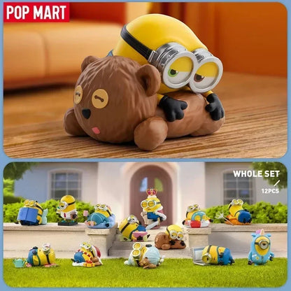 POP MART Minions Lazy Every Day Series Original Blind Box Surprise Mystery Box Cute Anime Action Figure Ornaments Figurines
