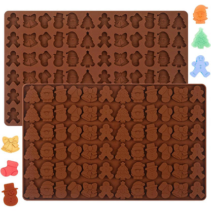 Christmas Silicone Chocolate Mold Christmas Candy Santa Clause Silicone Baking Mold for Chocolate,Candy,Jelly,Ice Cube,Dog Treat