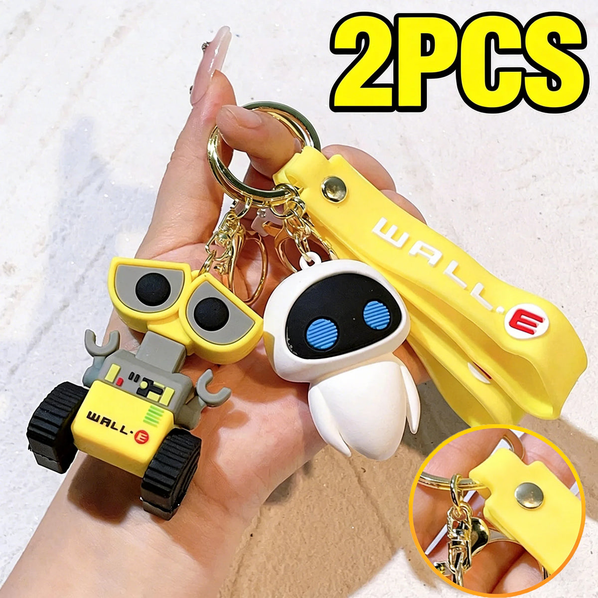 Anime WALL·E Keychain Figure Cute EVE Cartoon Keyring Pendent Jewelry Ornament Toy Birthday Gift Car Key Accessories for Friends