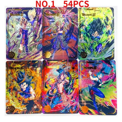 54pcs/set Dragon Ball Z Laser Engraving flash Super Saiyan Heroes Battle Card Ultra Instinct Goku Vegeta Game Collection Cards