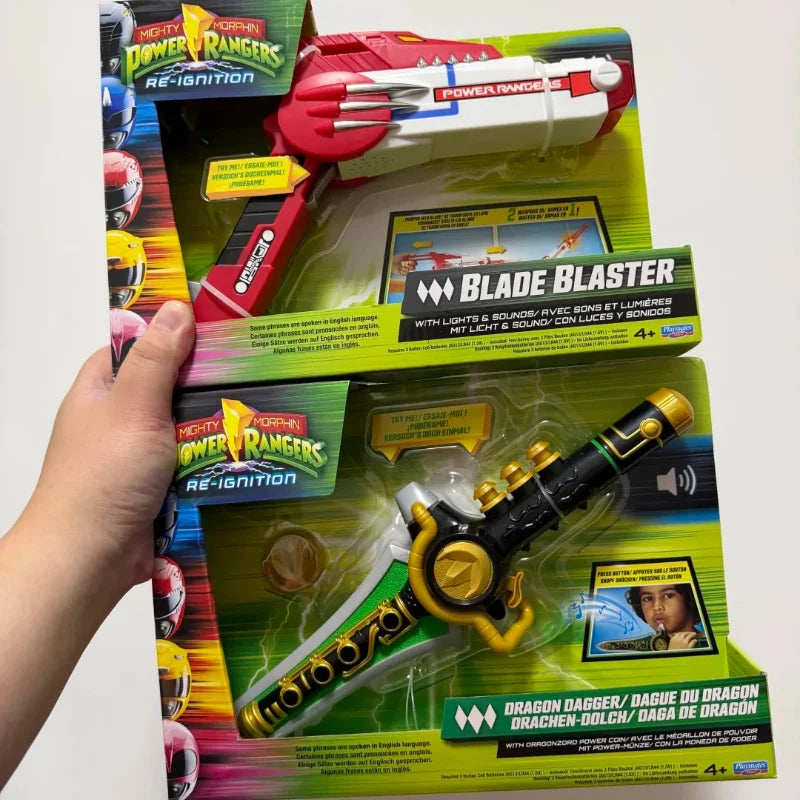 In Stock Playmates Mighty Morphin Power Rangers Re-Ignition Blade Blaster Dragon Knife Sound Effect Accessories Doll Toy Gift