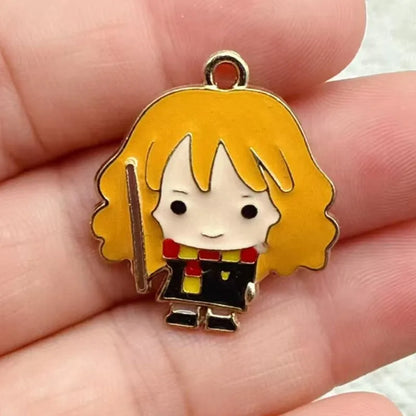 10/20Pcs Harry Potter‌ Anime DIY Hand Making Alloy Keychain Backpack Handmade Keychain Accessories Cute Keyring Gift for Fans