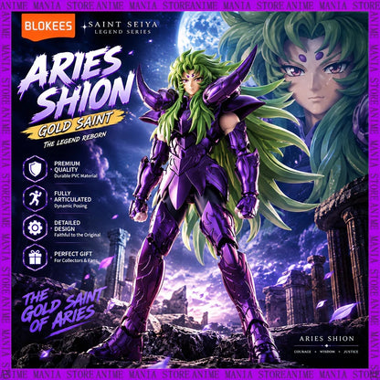 New Blokees Saint Seiya Champion Class  Aries Shion Libra Tong Hu Funeral Robe Snap Fit Model Articulated Anime Birthday Gift