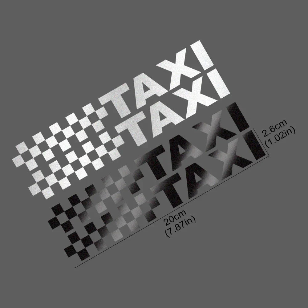 Reflective Car Sticker Taxi Sign Camouflage Styling Vinyl Film Decal Side Window Decoration Automobiles Exterior Accessories