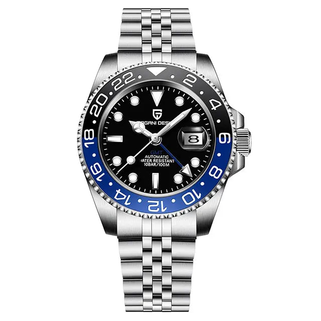 PAGANI DESIGN New GMT Men Watch Top Brand 40mm Mechanical Watch Sapphire Glass 100M Waterproof Automatic Wristwatch Reloj Hombre